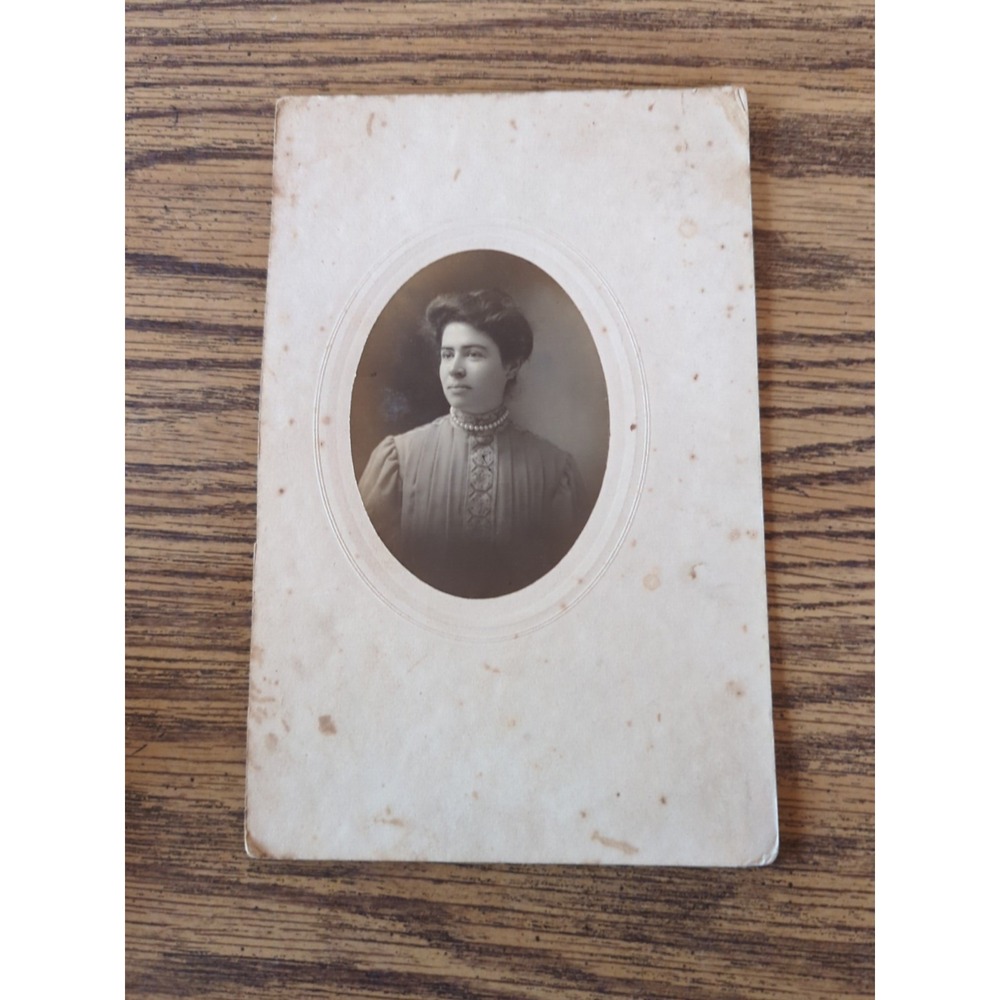 Antique Cabinet Card Victorian Woman Portrait Photo Paper Unframed 8.5x5.25